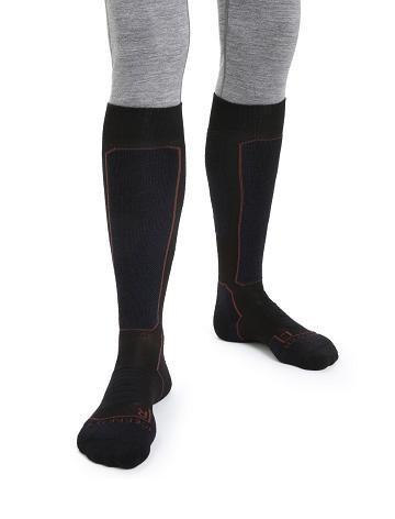 Chaussettes Icebreaker Merino Ski+ Medium Over the Calf Homme Noir Bleu Royal Bleu Marine | FR 1028WNBY